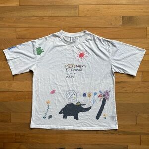 Vetements “Elephant in the Room” Tee 2021 White Demna Gvasalia Rare Designer XL